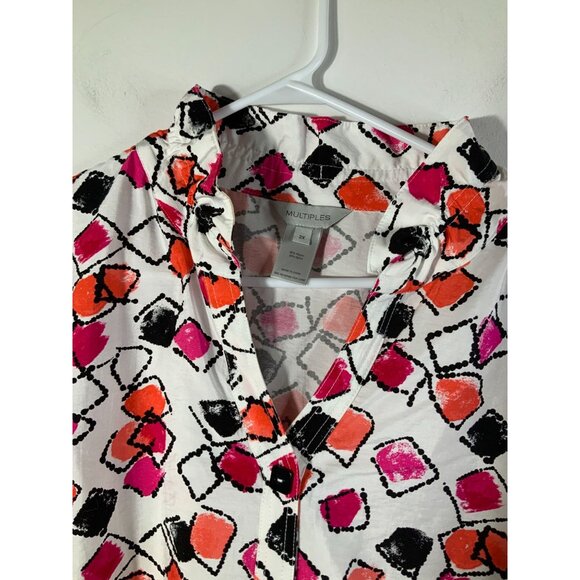 Womens Multiples‎ Art to Wear Button Lagenlook Tunic 2X Geometric - Picture 4 of 10